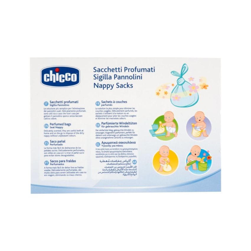 Chicco Sacchetti Profumati per Pannolini, Pacco da 50 Pezzi