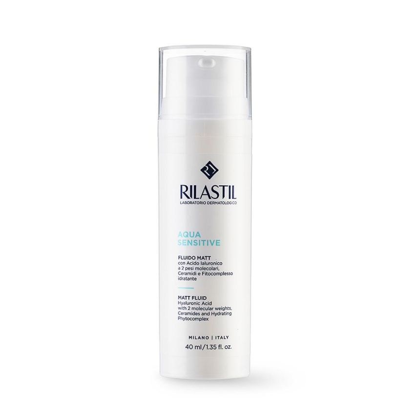Rilastil Aqua Sensitive - Fluido Mattificante per Viso Sensibile 40ml