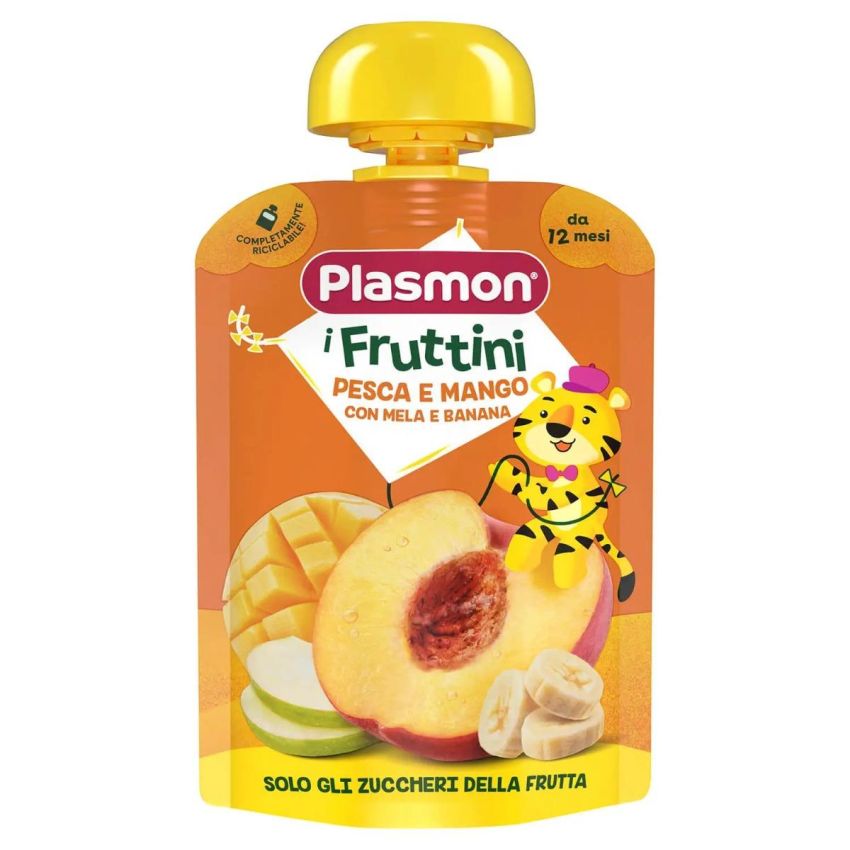 Purè di Frutta Plasmon - Pesca, Mango, Mela e Banana - 130g