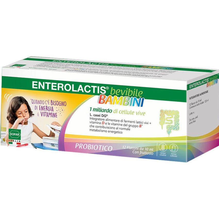 Enterolactis Bevibile per Bambini - 12 Flaconi da 10ml