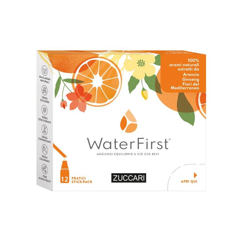 Zuccari WaterFirst - Mix di Arancio, Ginseng e Fiori del Mediterraneo - 12 Stick