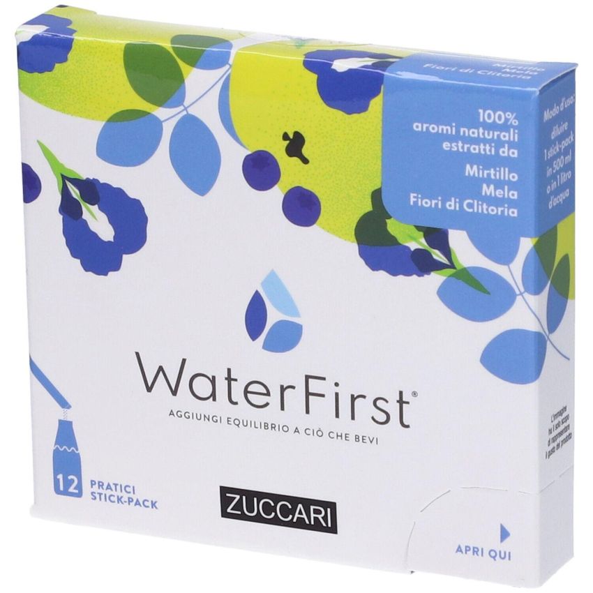 Zuccari WaterFirst Stick - Mirtillo, Mela, Fiori di Clitoria - Confezione da 12