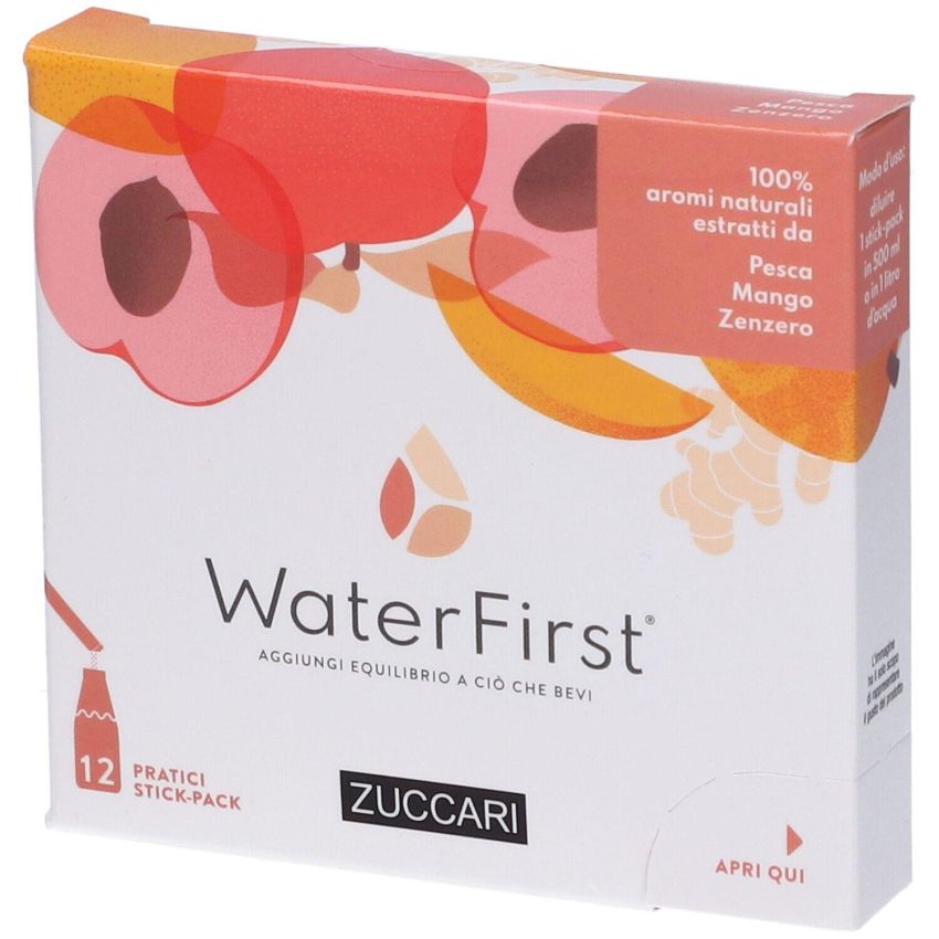 Zuccari WaterFirst - Mix di Pesca, Mango e Zenzero - 12 Bastoncini Effervescenti