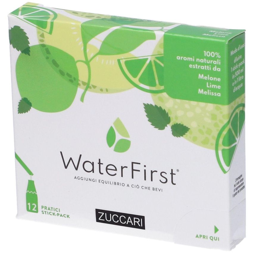 Zuccari WaterFirst Stick - Melone, Lime e Melissa - Confezione da 12