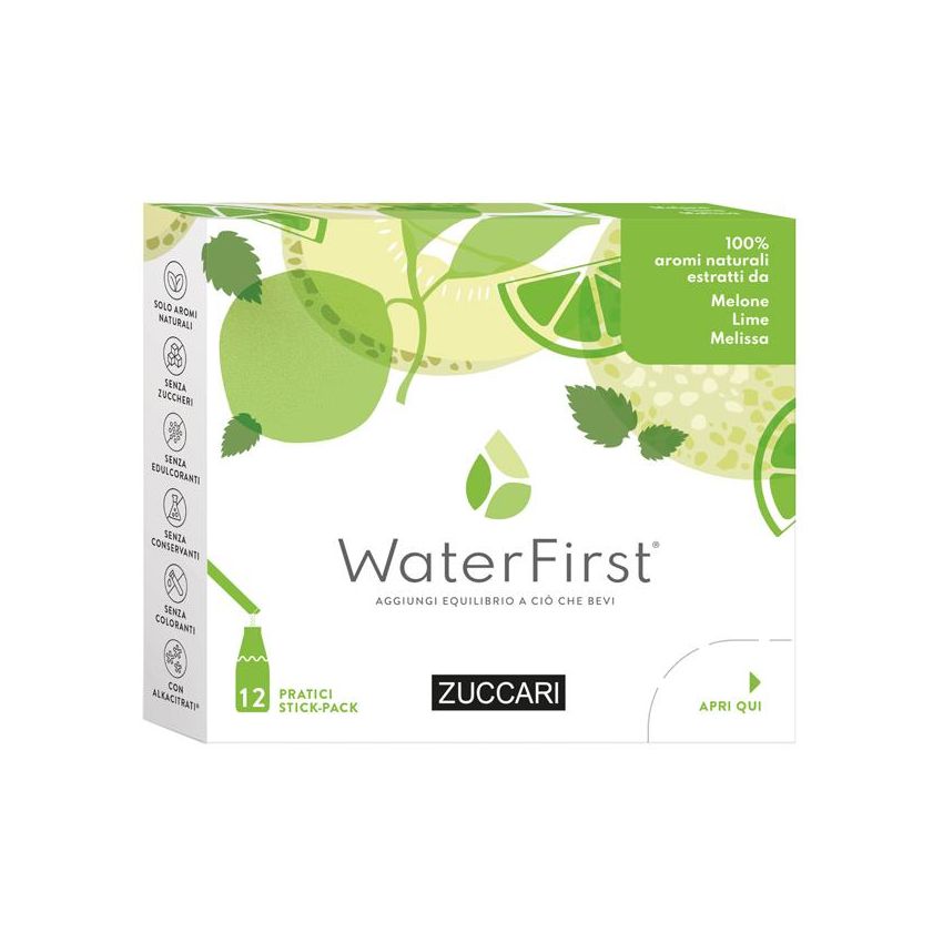 Zuccari WaterFirst Stick - Melone, Lime e Melissa - Confezione da 12