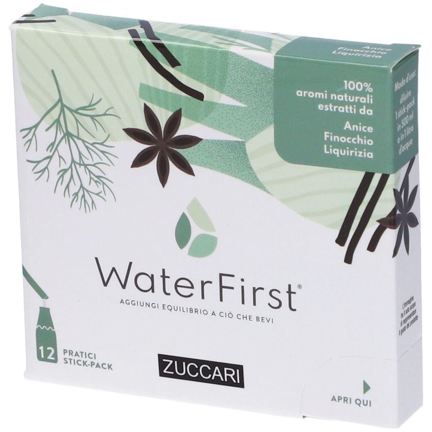 Zuccari WaterFirst Anice, Finocchio e Liquirizia - Pacco da 12 Stick