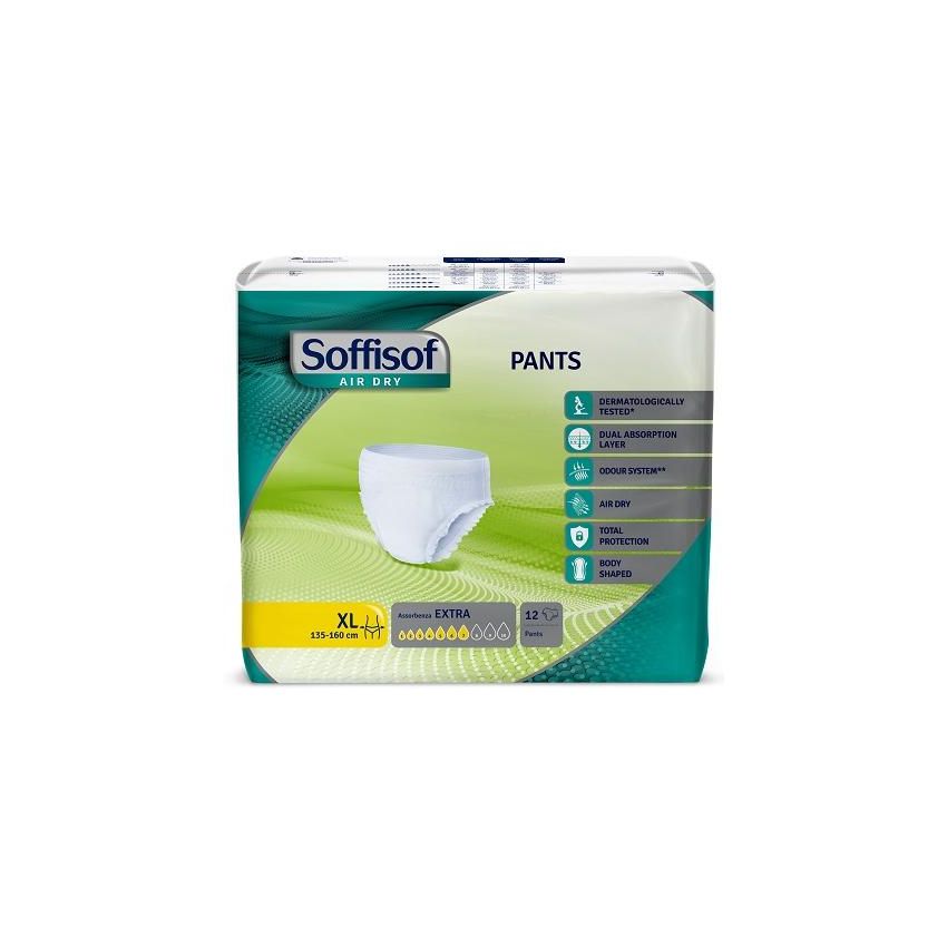 Soffisof Air Dry Pantaloni Extra Comodi, Taglia XL, Pacco da 12 Pezzi