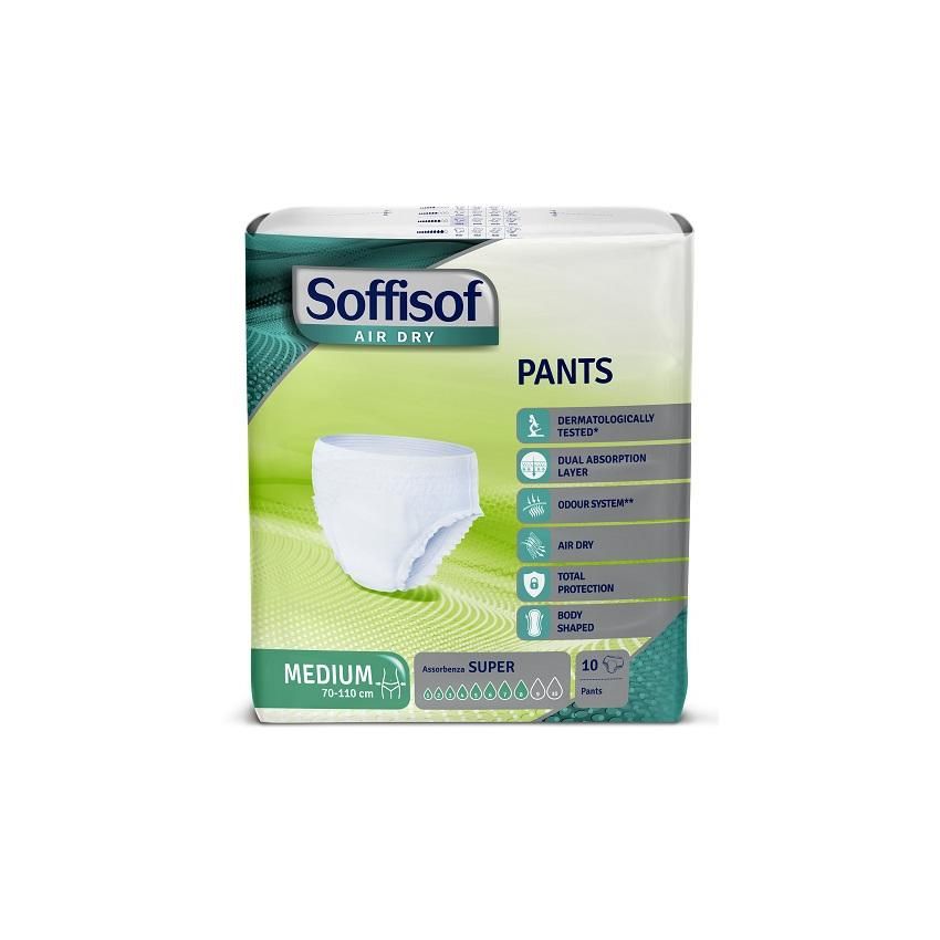 Soffisof Air Dry - Pannoloni Superiori Taglia Medium, 10 Pezzi
