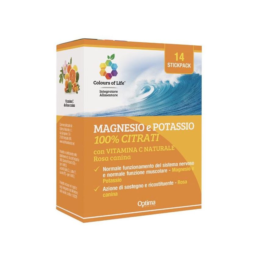 Magnesio e Potassio 100% Citrati con Vitamina C Naturale - 14 Stickpacks