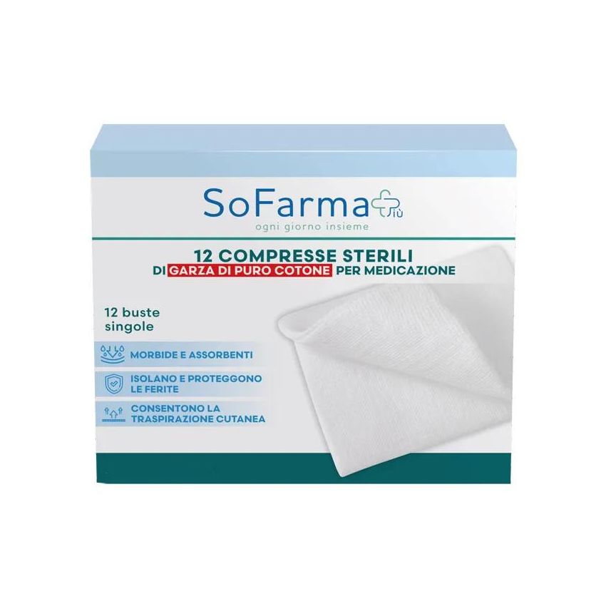 SofarmaPi Compresse di Cotone 18x40 - Confezione da 12 Pezzi