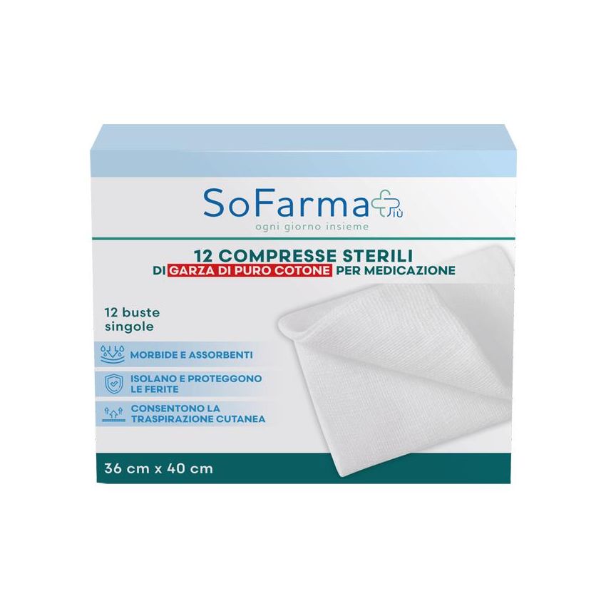 Sofarma Più Compresse di Cotone 36x40, Pacco da 12