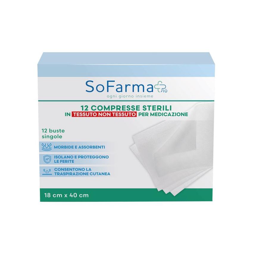 SOFARMAPIU' Compresse di TNT 18x40, Confezione da 12 Pezzi