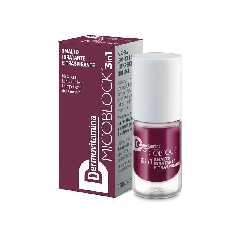 Dermovitamina Micoblock 3-in-1 Prugna Smalto - Base, Top Coat, 5ml