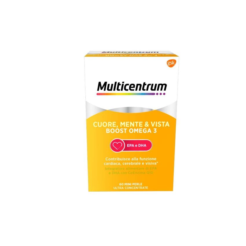 Multicentrum Boost Omega3 per Cuore, Mente e Vista - 120 Mini Perle