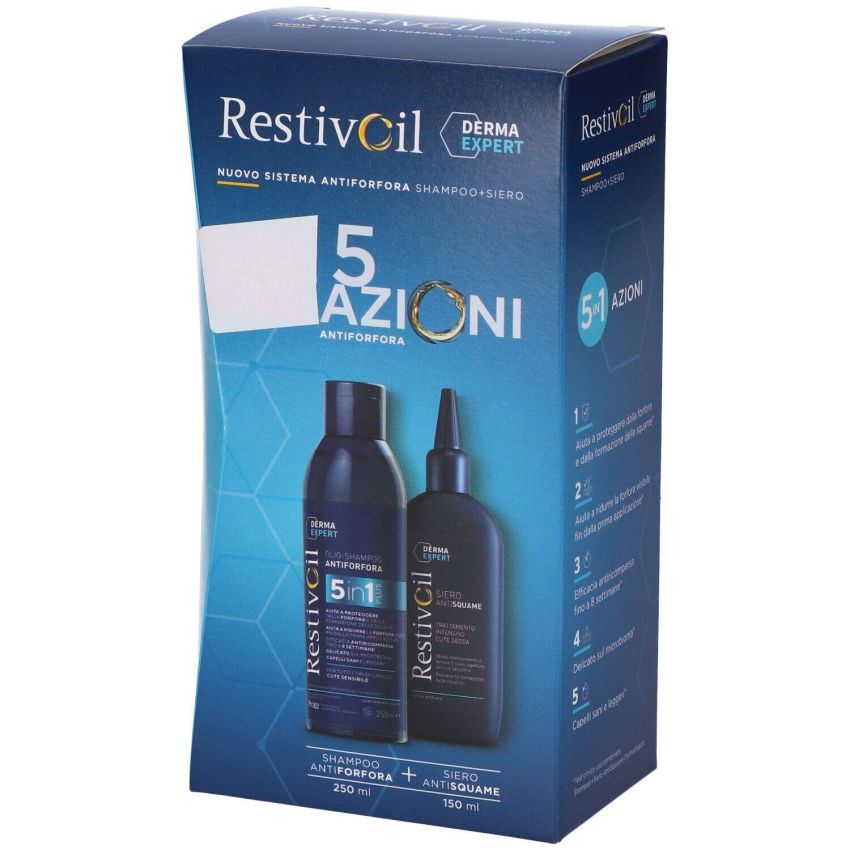 Restivoil Derma Expert Sistema Antiforfora Shampoo 250ml + Siero 150ml