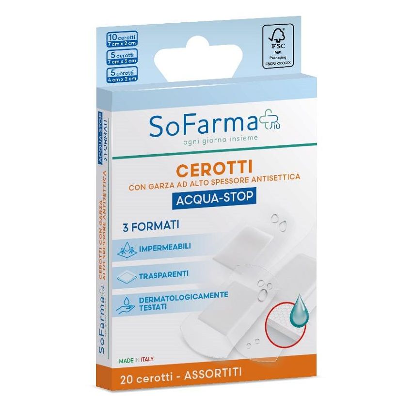 Sofarmapi Aqua-Stop 20 Cerotti Impermeabili Assortiti