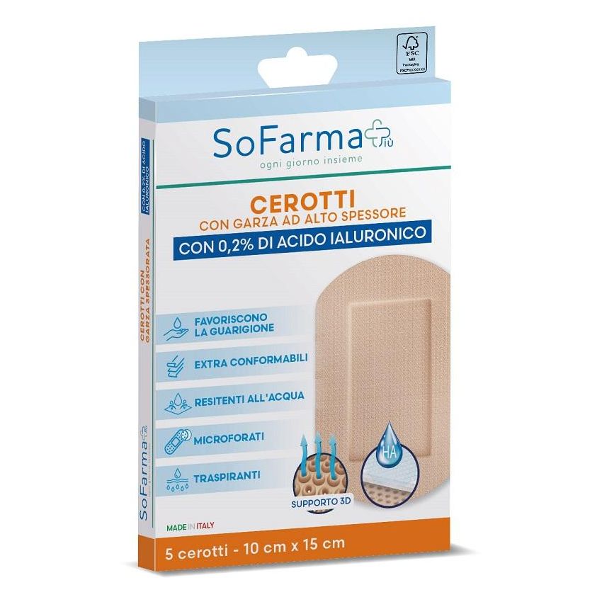 SofarmaPi Cerotti Cicatrizzanti Avanzati, Pacco da 4, 10x15cm