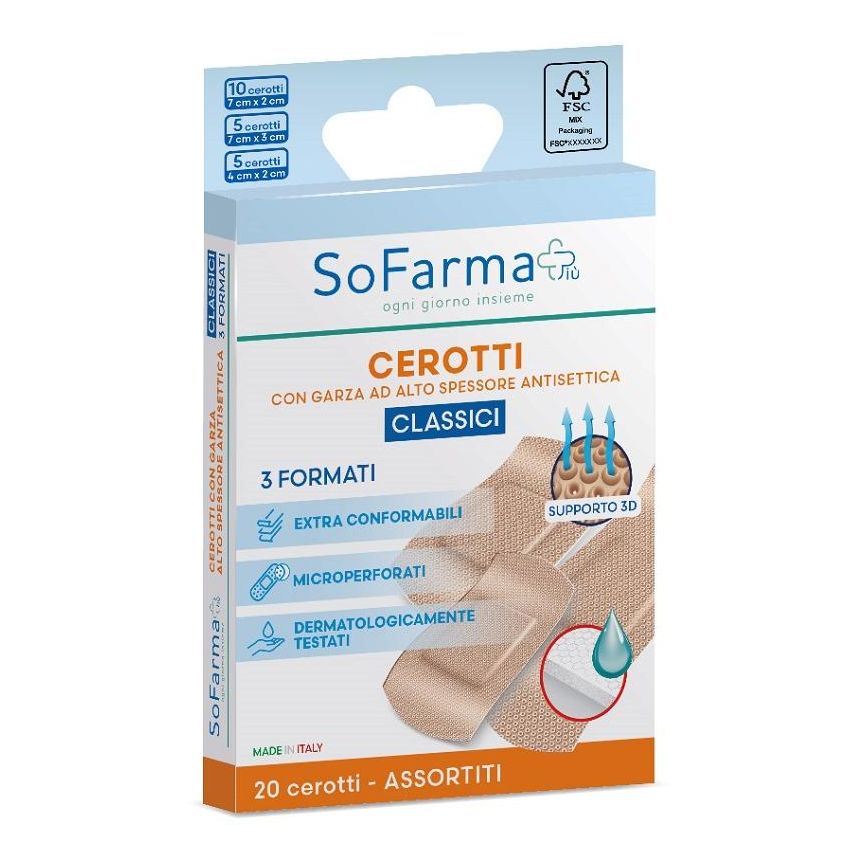 Sofarmapi Assortimento di 20 Cerotti Classici