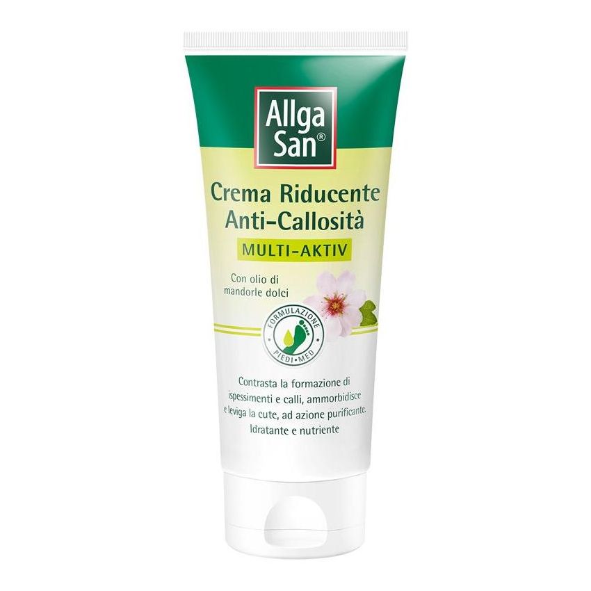 Allgasan Crema Riducente per Piedi con Anticallositè e Olio di Mandorle, 100ml