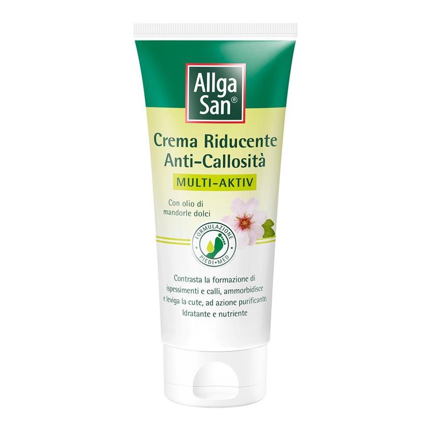 Allgasan Crema Riducente per Piedi con Anticallositè e Olio di Mandorle, 100ml