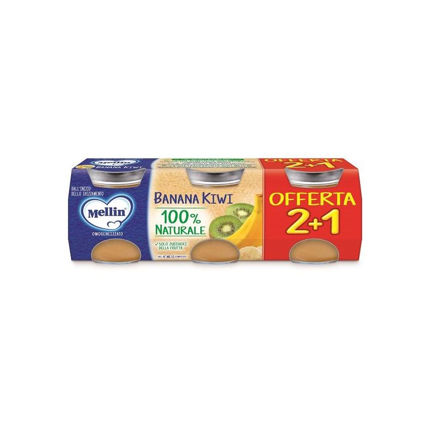 Mellin Omogeneizzato Banana/Kiwi 3x100g 4Mesi+