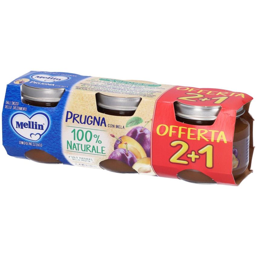 Mellin Omogeneizzato Prugna Con Mela 3x100g 4Mesi