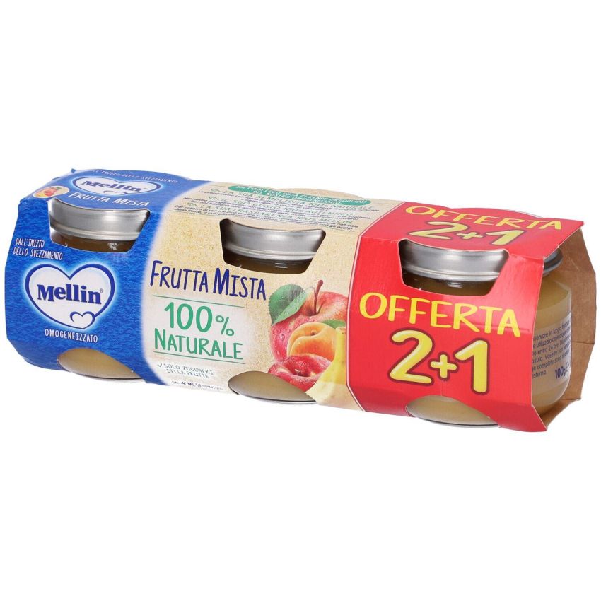 Mellin Omogeneizzato Frutta Mix 3x100g 4Mesi+
