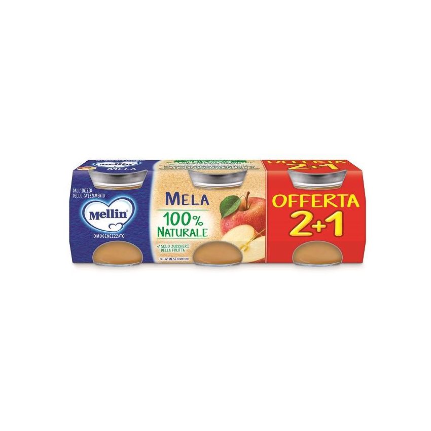 Mellin Omogeneizzato Alla Mela 3x100g 4Mesi+