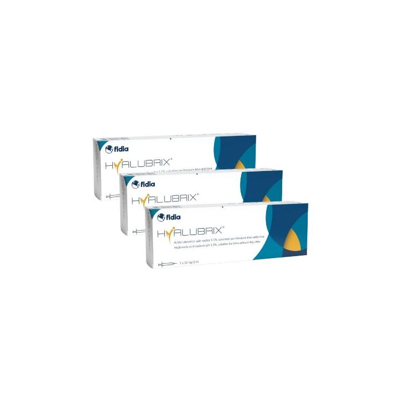 HYALUBRIX 3 siringhe Multipack Acido Ialuronico Sale Sodico 1,5% 2 ML 30 MG 30 mg/2 ml - Confezione Italiana Originale